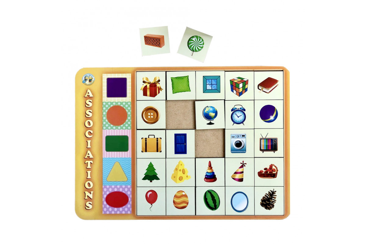 Деревянный пазл-вкладыш "Геометрические фигуры" Ubumblebees (ПСД097) PSD097 сортер-ассоциации