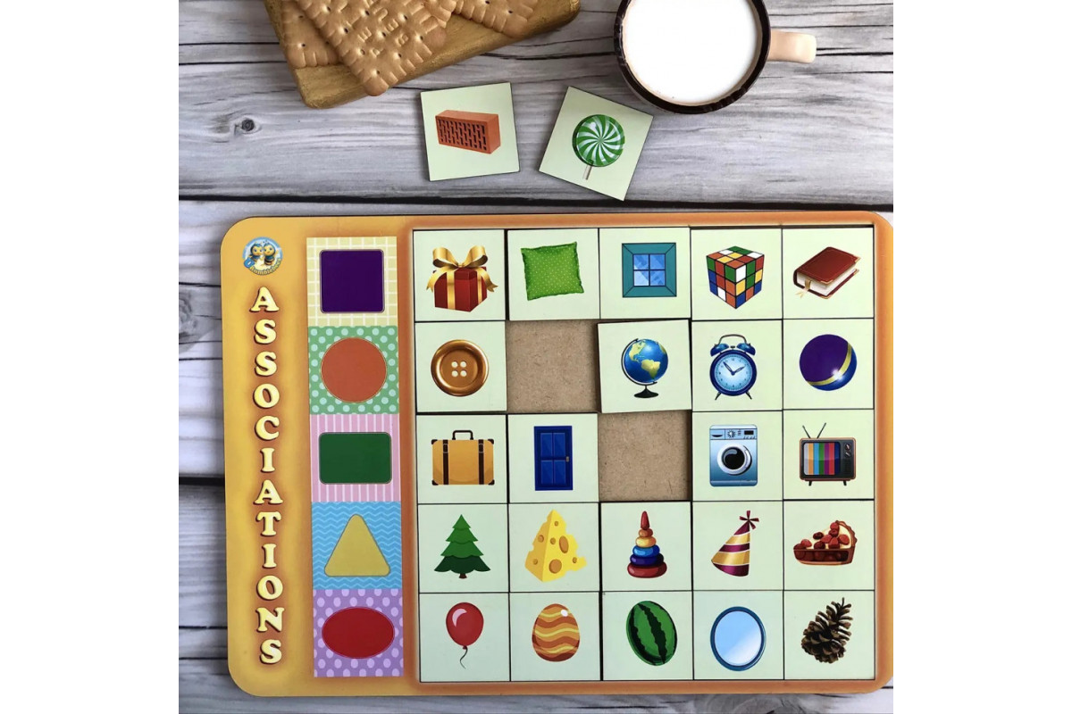 Деревянный пазл-вкладыш "Геометрические фигуры" Ubumblebees (ПСД097) PSD097 сортер-ассоциации