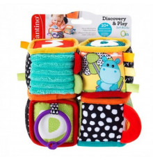 Набір м'яких іграшок "Кубики Звірятка" INFANTINO 306606, 4 шт