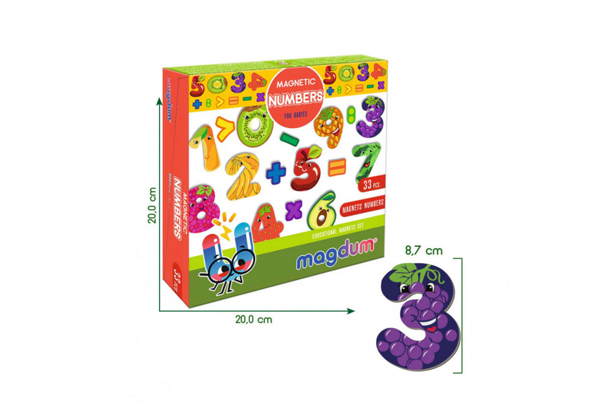 Детский набор магнитов Цифры ML4031-38 EN
