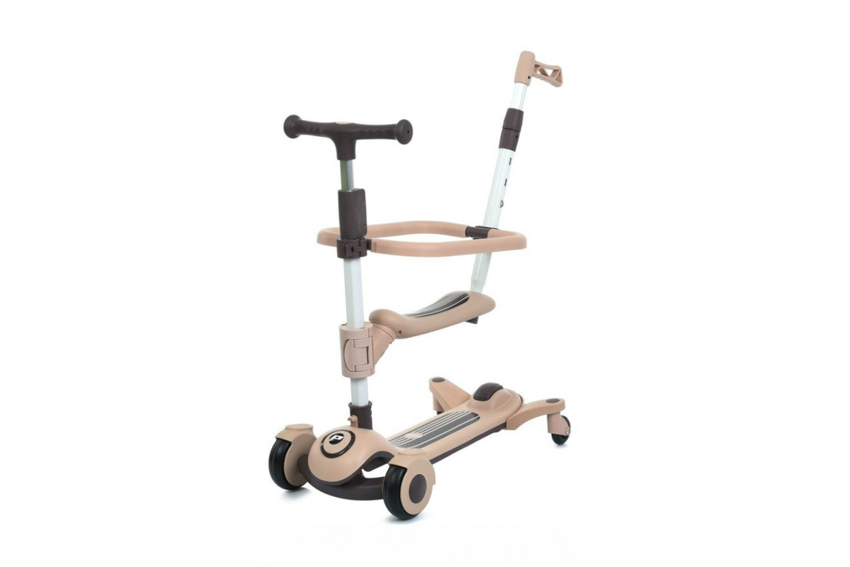 Самокат дитячий триколісний 3 в 1 JR3-127-BRN, колеса зі світлом