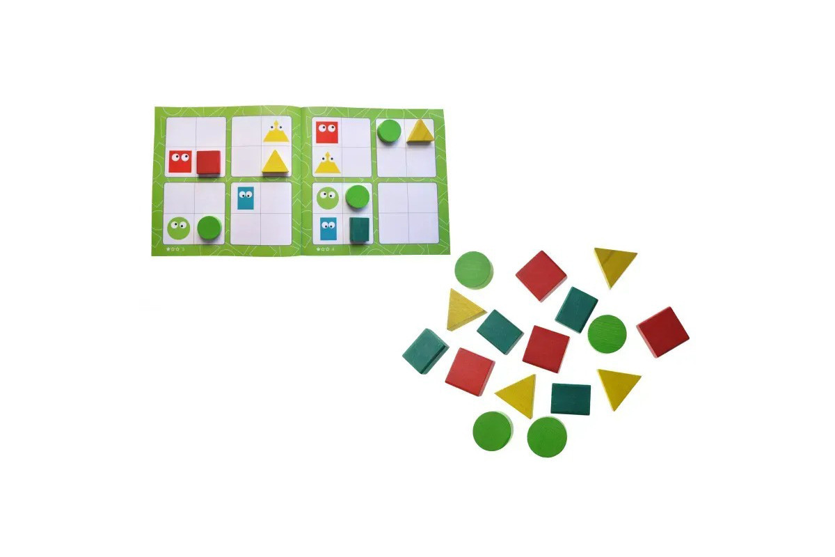 Дерев'яна дитяча логічна гра "Судоку геометричне" QB800-001, 16 елементів