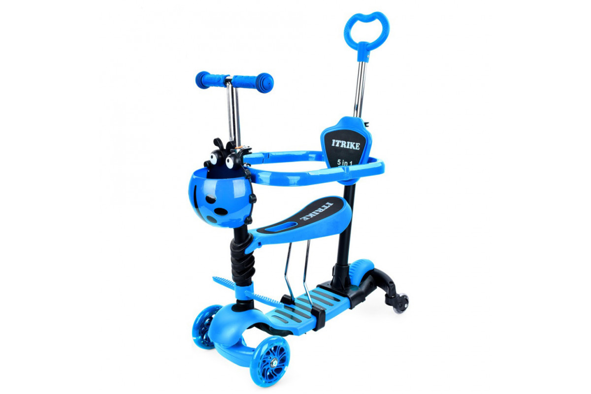Самокат детский 3-х колесный 5 в 1 JR3-101-BL, до 25 кг