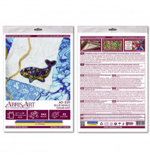 Набор для вышивания бисером украшения "Синий кит" AD-239 на натуральном холсте