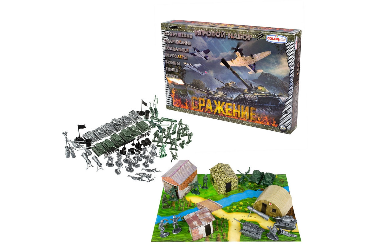 Дитячий ігровий набір солдатиків "Битва" 1-049 з танками