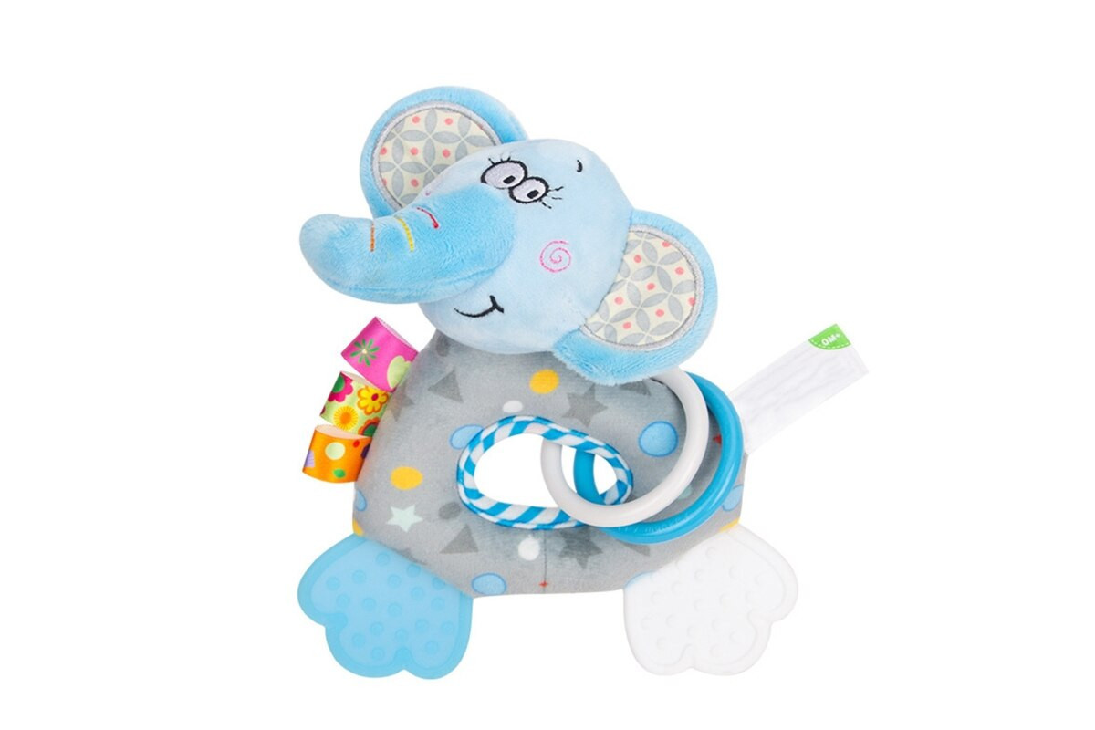 Брязкальце H168251-3ABC тварина м'яка з прорізувачем 18*5*15  Слоник