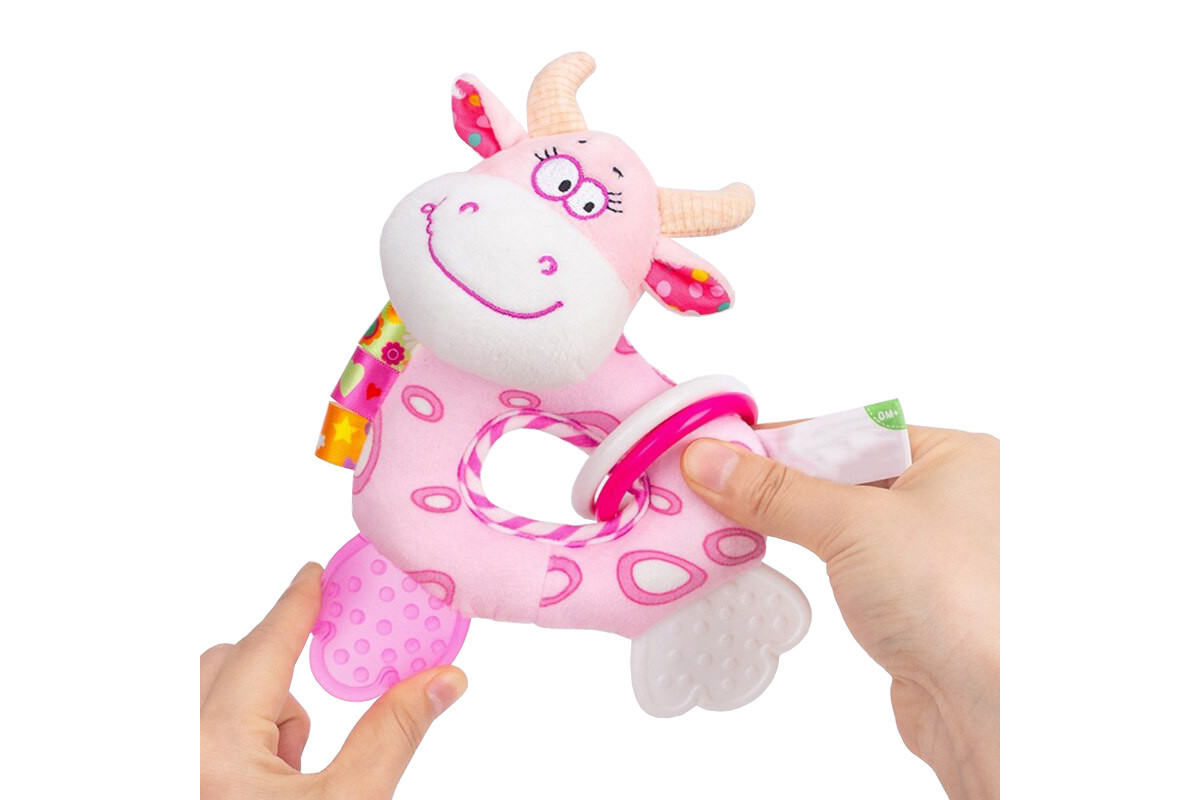 Брязкальце H168251-3ABC тварина м'яка з прорізувачем 18*5*15  Корова