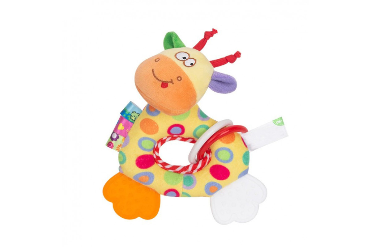 Брязкальце H168251-3ABC тварина м'яка з прорізувачем 18*5*15  Жираф
