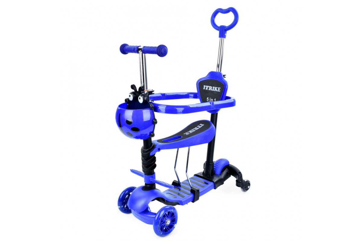 Самокат детский 3-х колесный 5 в 1 JR3-101-DBL, до 25 кг