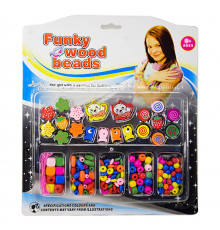 Набор бисера TX1134A, деревяные бусины, резинка TX1134B