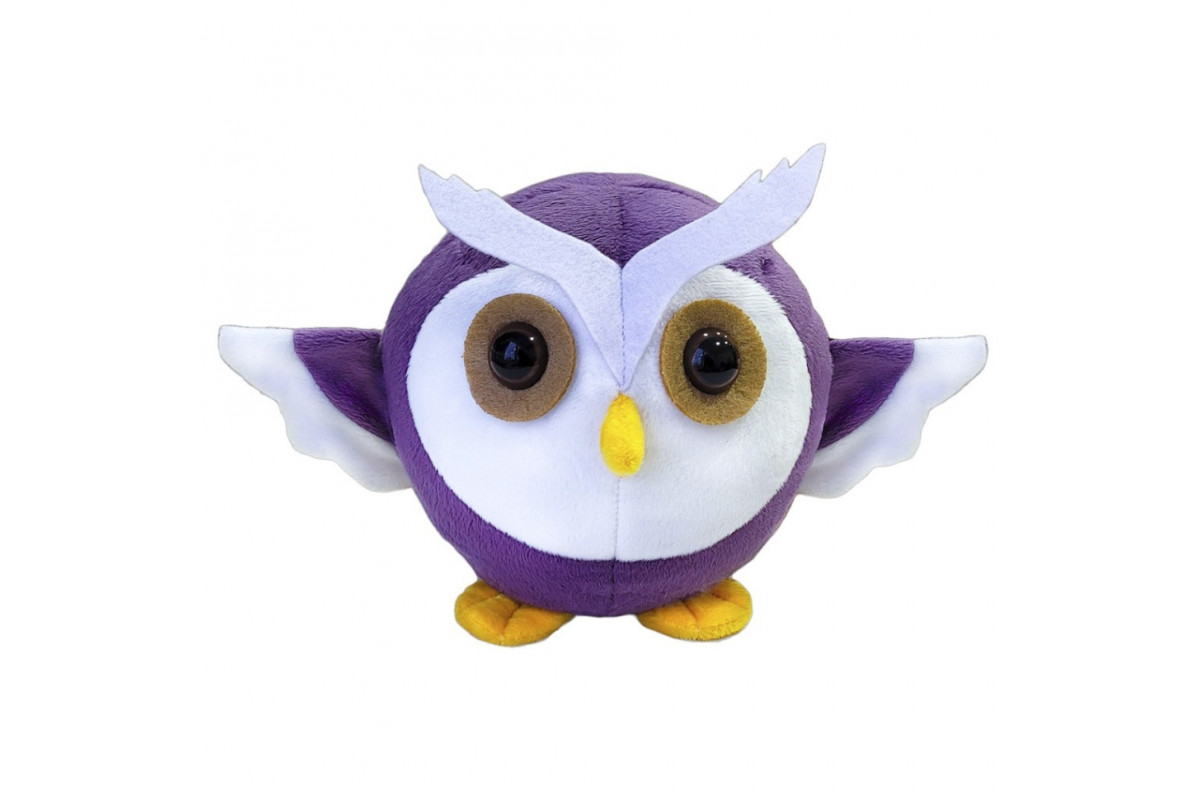М'яконабивна іграшка "Круглик Сова" МС 080501-12 біло-фіолетовий 18 см