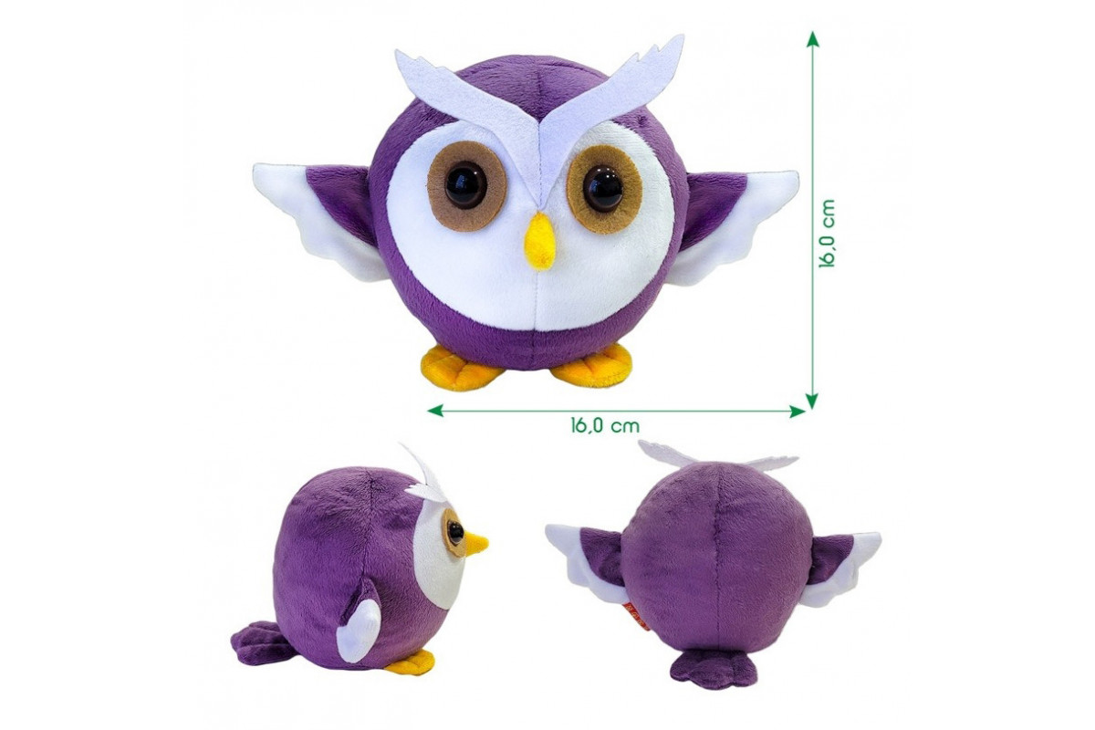 М'яконабивна іграшка "Круглик Сова" МС 080501-12 біло-фіолетовий 18 см