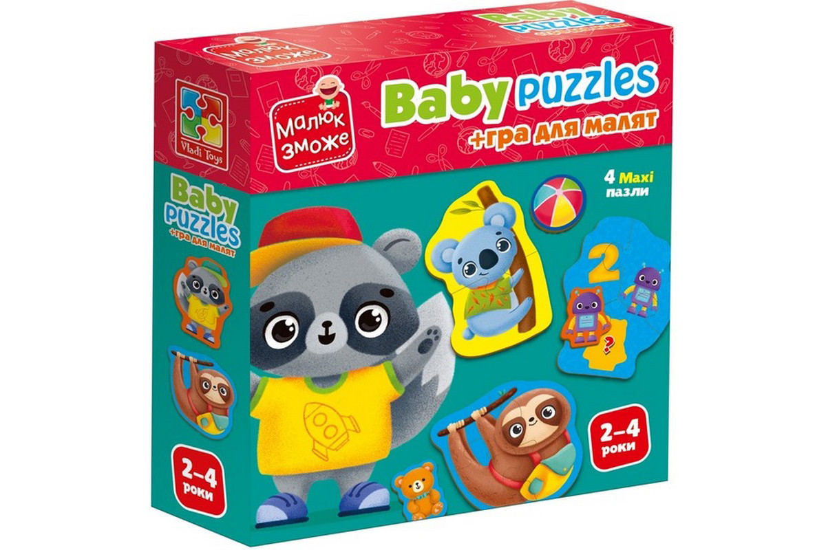 Дитячі розвивальні картонні пазли "Тварини. Іграшки" VT1722-27 з грою