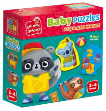 Дитячі розвивальні картонні пазли "Тварини. Іграшки" VT1722-27 з грою