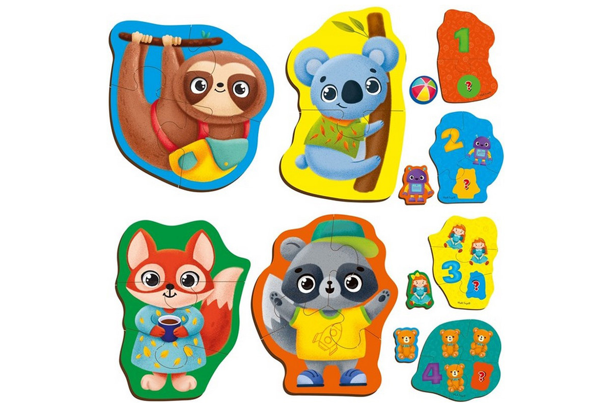 Дитячі розвивальні картонні пазли "Тварини. Іграшки" VT1722-27 з грою