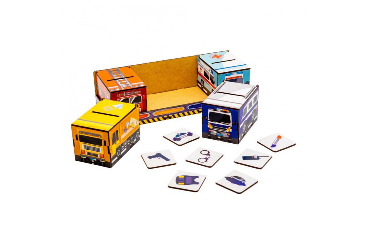 Детский Сортер Монтессори "Машинки" Puz-87873