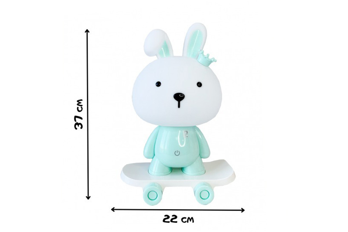 Нічник дитячий «Зайчик на скейті» MGZ-1407(Blue) живлення від USB
