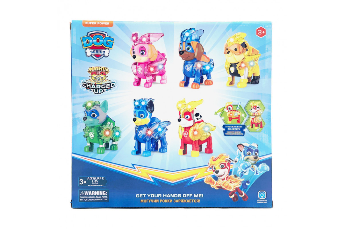Ігровий набір Щенячий Патруль PH038, 6 фігурок які світяться та нагрудний значок