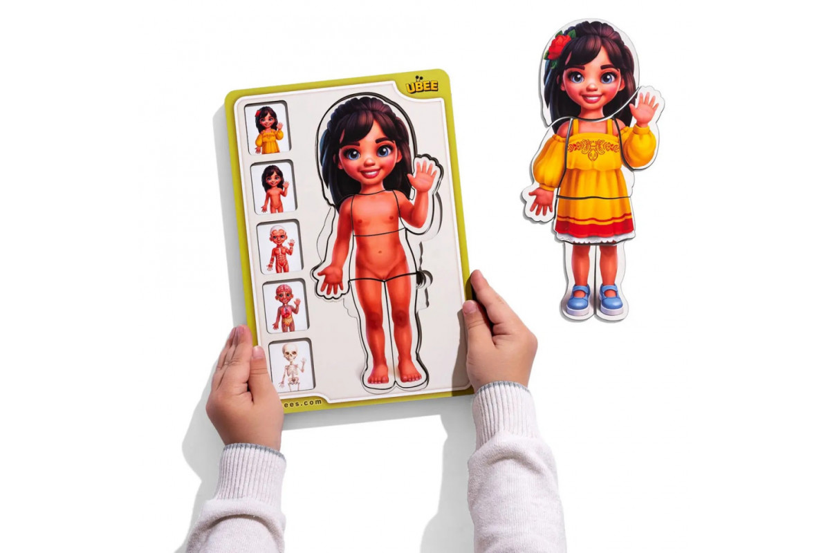 Дерев'яний пазл-вкладиш "Анатомія людини - дівчинка-2" (ПСД263) PSD263 будова тіла