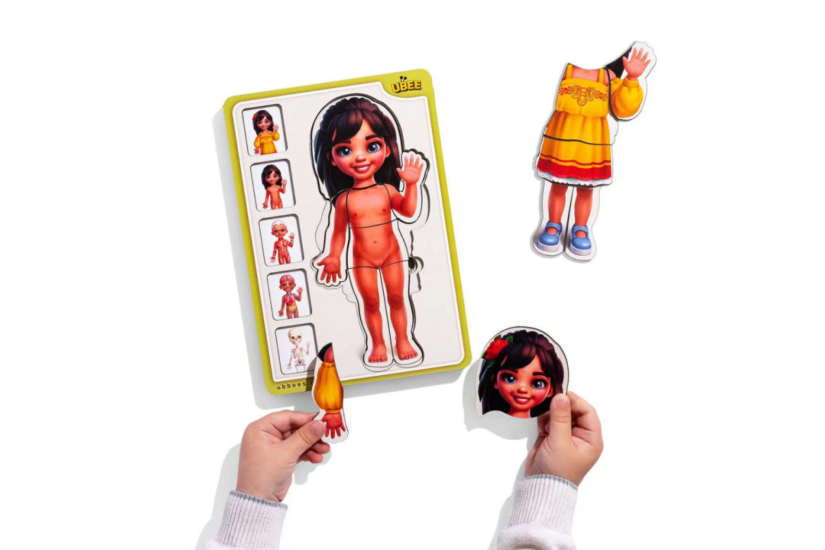 Дерев'яний пазл-вкладиш "Анатомія людини - дівчинка-2" (ПСД263) PSD263 будова тіла