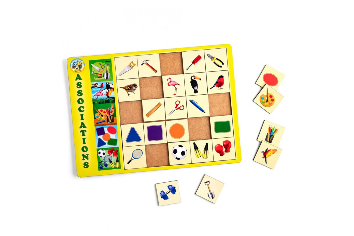 Дерев'яний пазл-вкладиш "Асоціації - 3" Ubumblebees (ПСД100) PSD100, 25 плашок