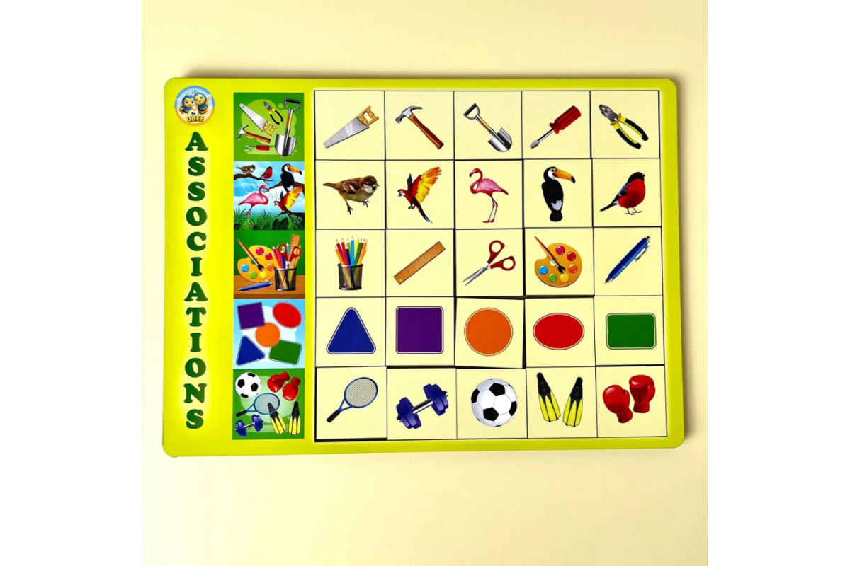 Дерев'яний пазл-вкладиш "Асоціації - 3" Ubumblebees (ПСД100) PSD100, 25 плашок