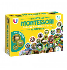 Детский магнитный набор Монтессори "Семьи животных: ферма" 200271, 36 элементов