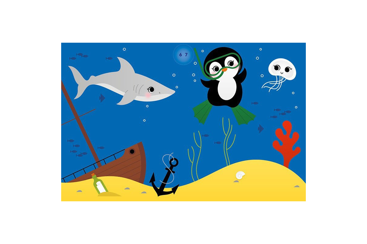 Набор для творчества "Аппликации наклейками Море" 1655011, 25 больших наклеек