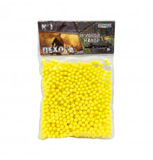Пластиковые шарики для детского оружия 1-152, 6 мм 1000 шт  Желтый