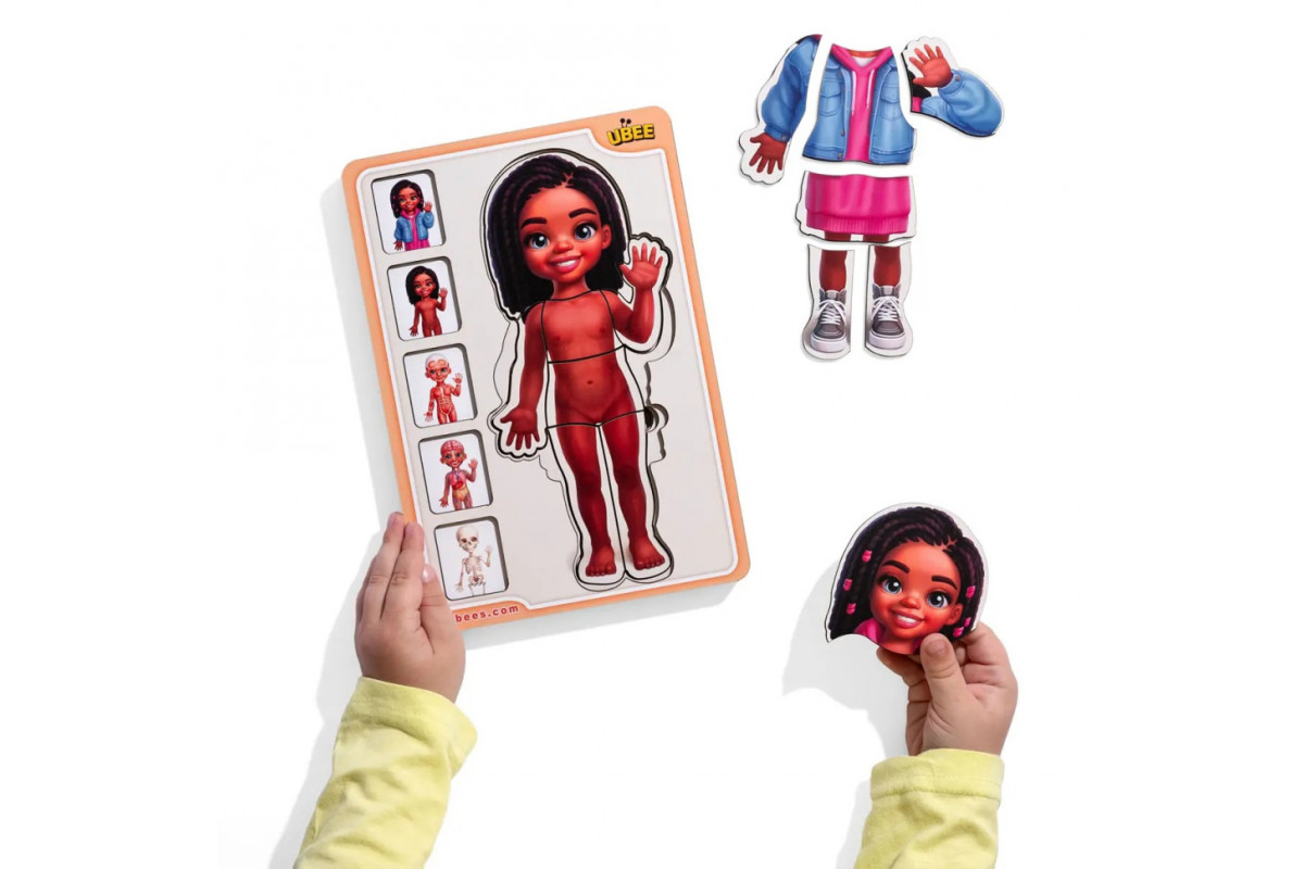 Дерев'яний пазл-вкладиш "Анатомія людини - дівчинка-3" (ПСД264) PSD264 будова тіла