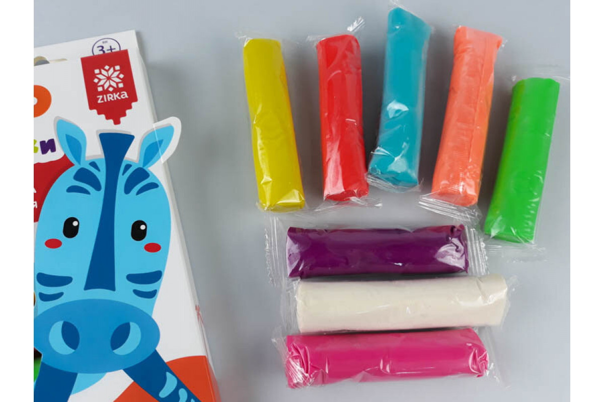 Тесто для лепки ZOOлипашки "Зебра" ZIRKA 140212 (8 разноцветных стиков по 35 г)