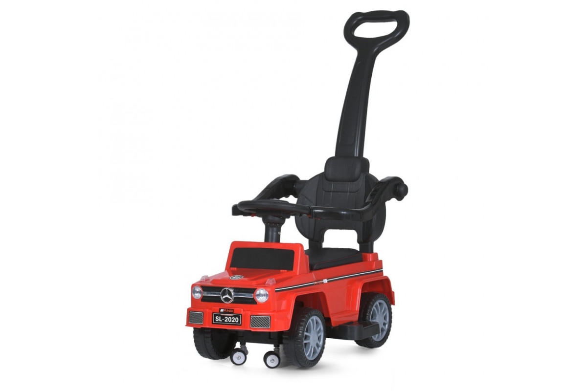 Детская каталка-толокар M 5043L-3 красный, c родительской ручкой