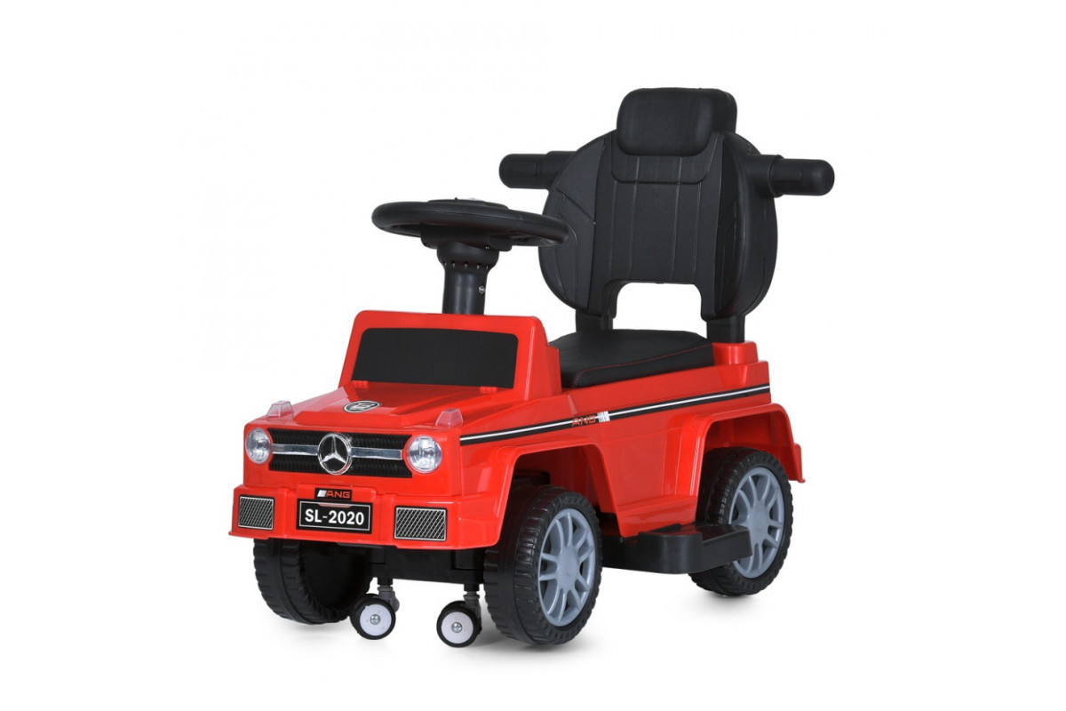 Детская каталка-толокар M 5043L-3 красный, c родительской ручкой