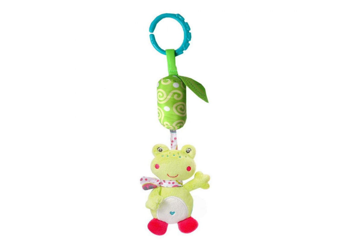 Брязкальце WD210226-1-4 підвіска тварини м'які з дзвіночком 29 см  Жабка