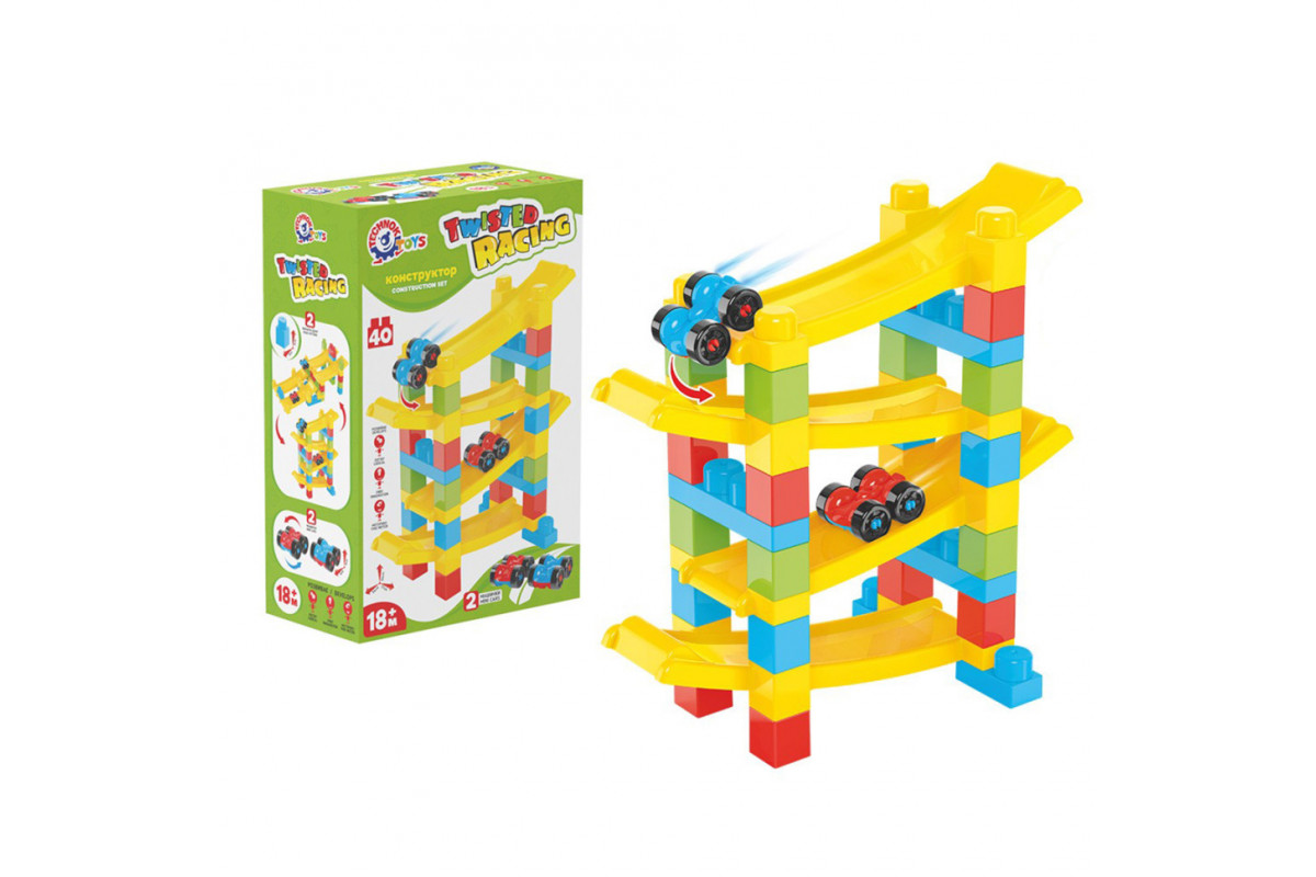 Детский конструктор "Закрученные гонки" 9581TXK с машинками