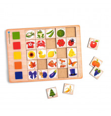 Деревянный пазл-вкладыш "Ассоциации: цвета-2" Ubumblebees (ПСД095) PSD095, 25 плашек