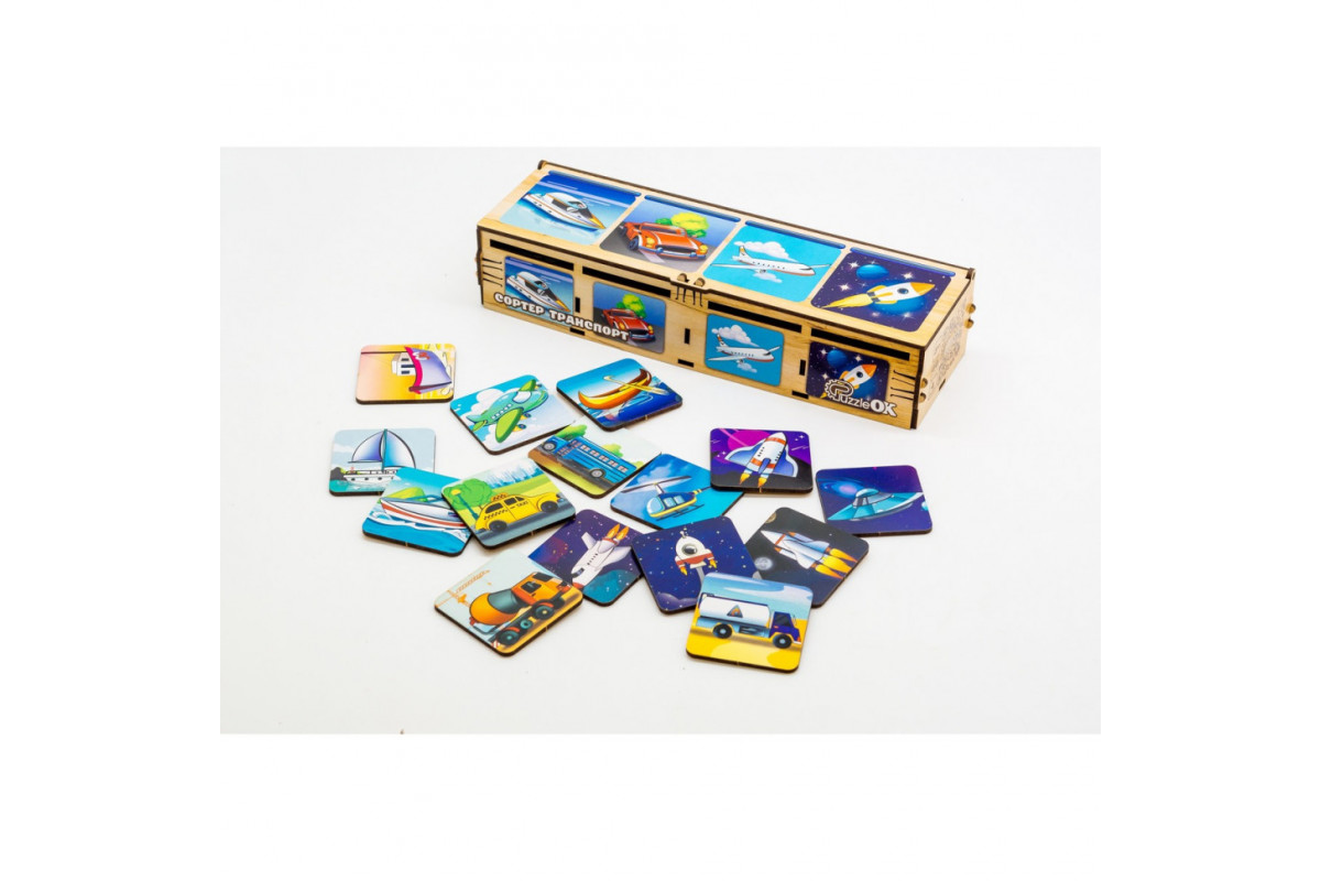 Детский Сортер Монтессори "Транспорт" Puz-34043