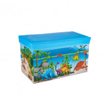 Корзина для игрушек MR 0362 Динозаврики, Голубой