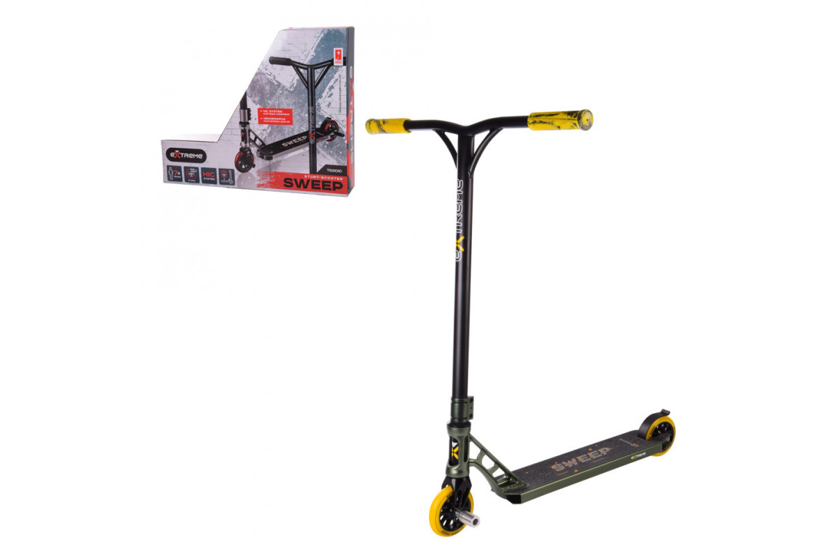 Самокат трюковый 2-х колёсный TR21010 (RL7T), Extreme Motion SWEEP, колёса PU 110 мм Зеленый