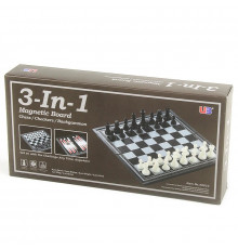 Шашки, шахматы, нарды магнитные 3 в 1 | магнитный набор (25х25) 38810 (RL-KBK)