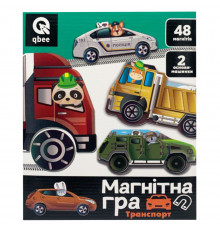 Детская магнитная игра "Транспорт" QB600-002, 48 магнитов, 2 основания-машинки