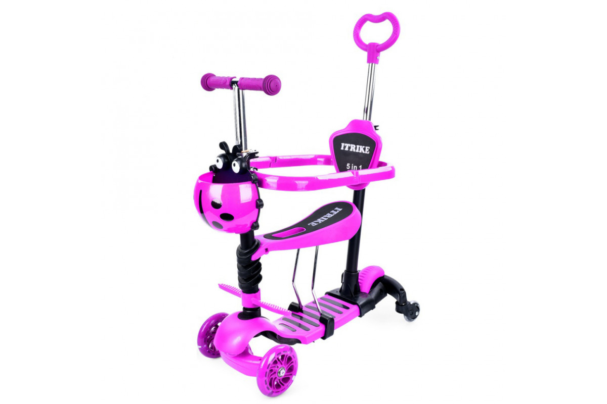 Самокат детский 3-х колесный 5 в 1 JR3-101-P, до 25 кг