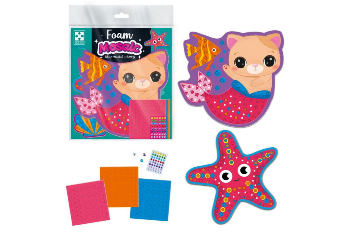 Набор для творчества "История русалочки" VT4511-21 с мягкой мозаикой и стразами