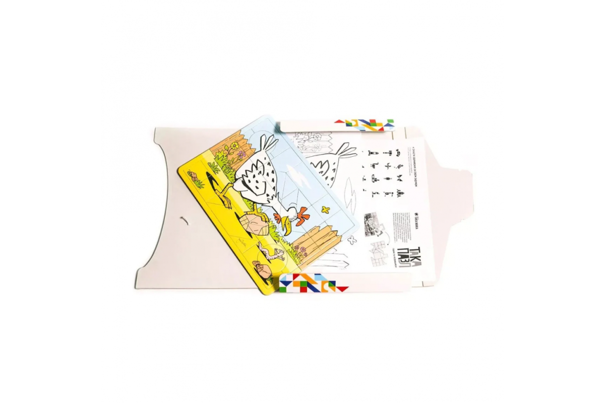 Дитячи Пазли 3 в 1 "Зелена, курочка" Така Мака 960209 20 елементів