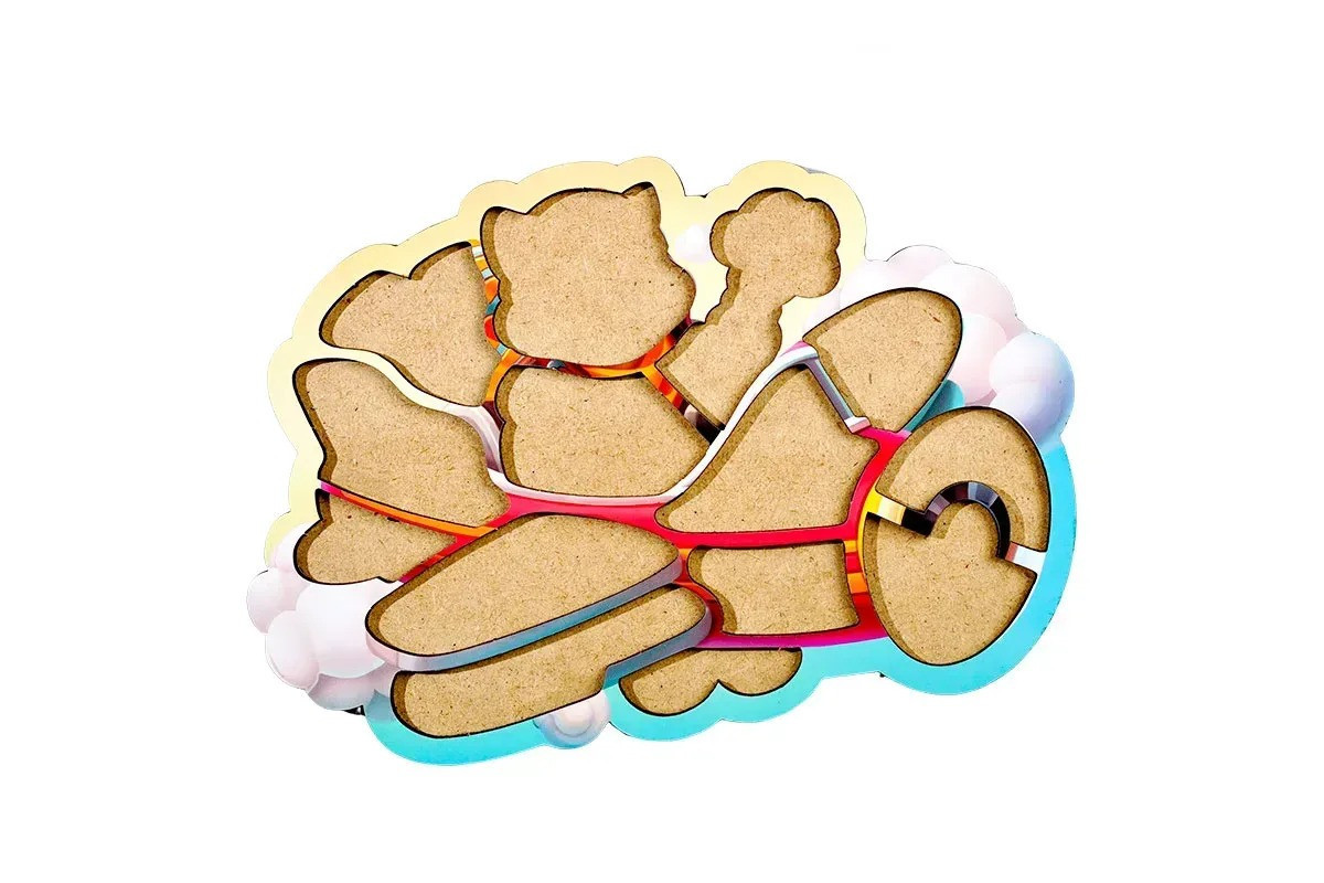 Дерев'яний контурний пазл "Котик пілот" (ПСД281) PSD281