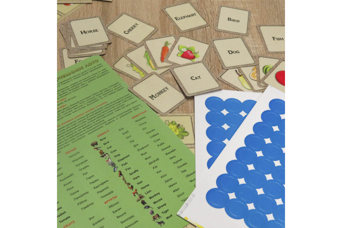 Обучающая настольная игра Лото "ENGLISH" 0796 иллюстрированная