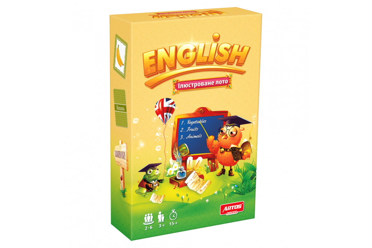 Обучающая настольная игра Лото "ENGLISH" 0796 иллюстрированная