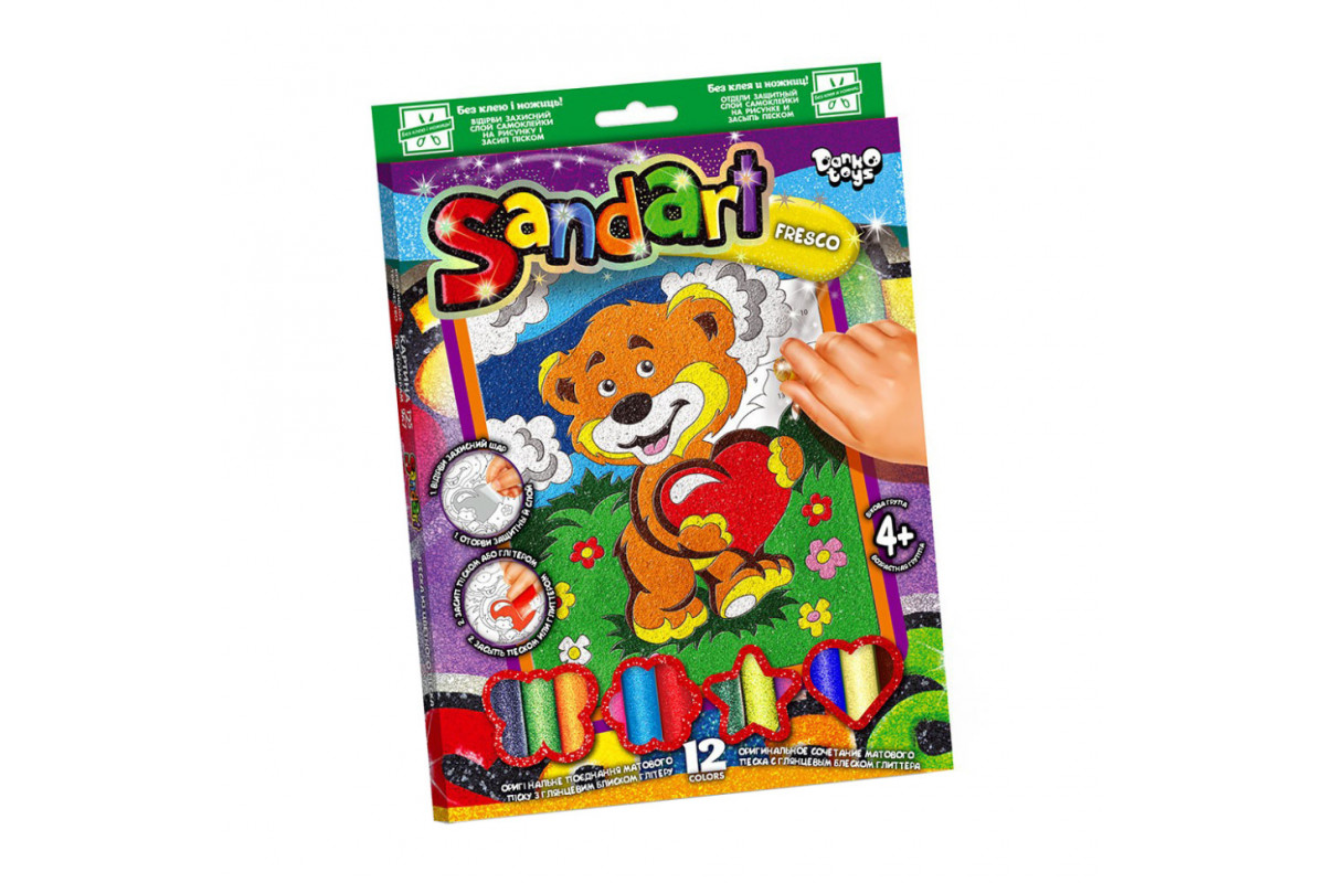 Набір для творчості "SandArt" SA-02-01…10 фреска з піску Ведмідь