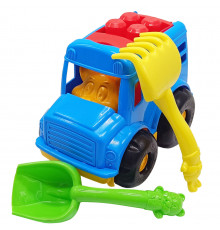 Дитячий пісочний набір "Автобус-бусік" 0091 лопатка, граблі Синій