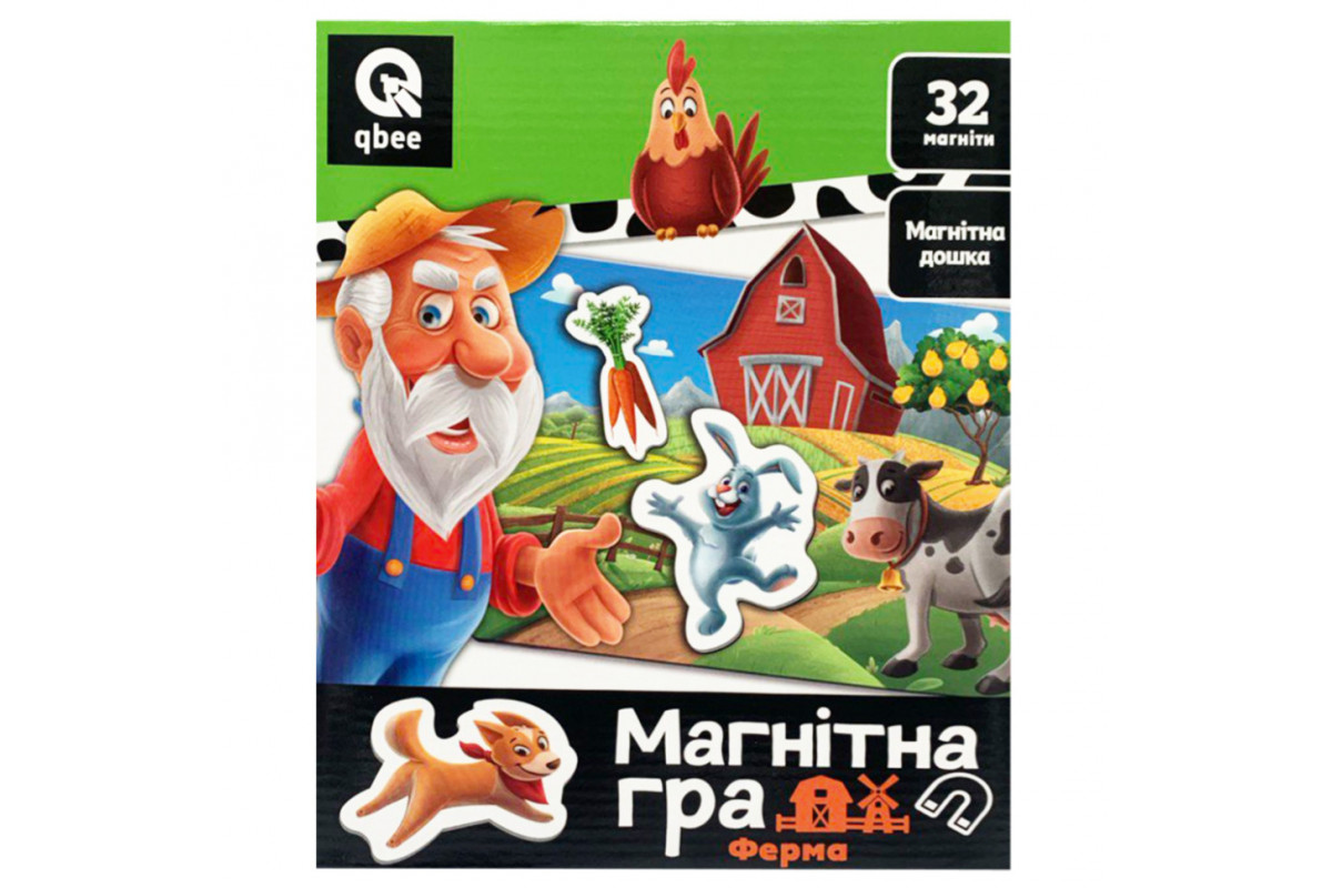 Детская магнитная игра "Ферма" QB600-003, 32 магнита и магнитная доска
